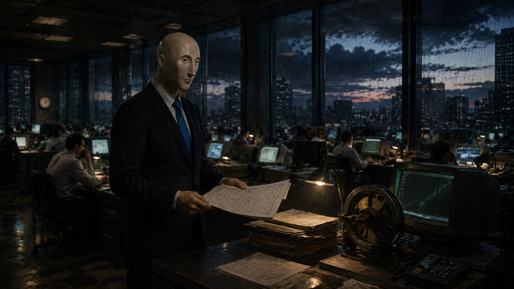 The Chairman inspecting an operating trading floor after its first market pressure test